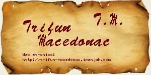 Trifun Macedonac vizit kartica